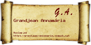 Grandjean Annamária névjegykártya